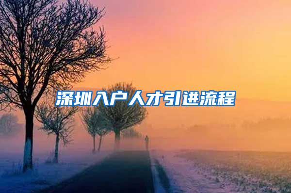 深圳入户人才引进流程