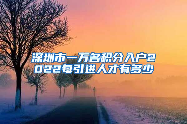 深圳市一万名积分入户2022每引进人才有多少