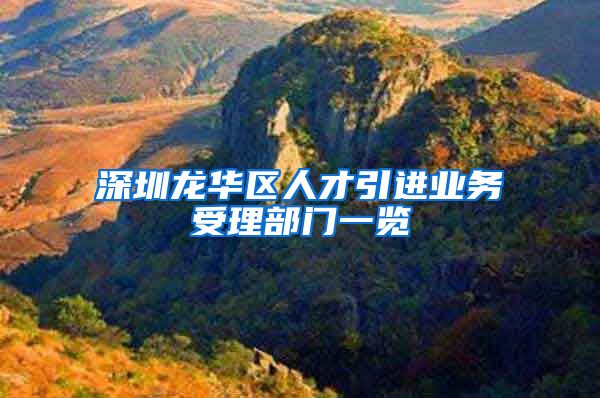 深圳龙华区人才引进业务受理部门一览