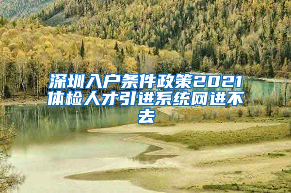 深圳入户条件政策2021体检人才引进系统网进不去