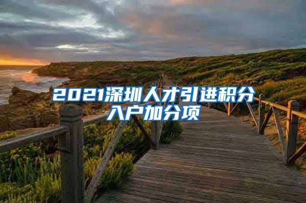 2021深圳人才引进积分入户加分项