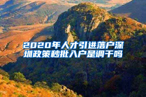 2020年人才引进落户深圳政策秒批入户是调干吗