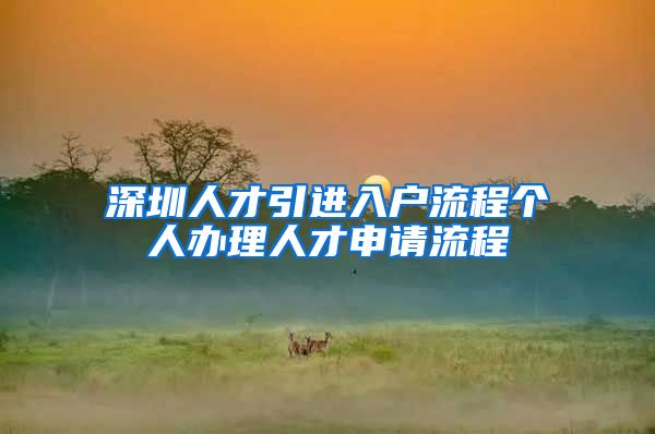 深圳人才引进入户流程个人办理人才申请流程