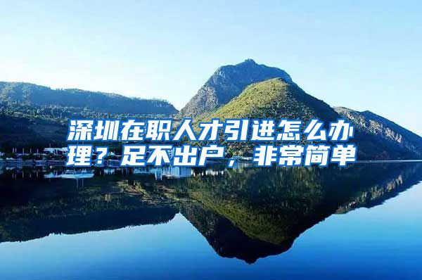 深圳在职人才引进怎么办理？足不出户，非常简单
