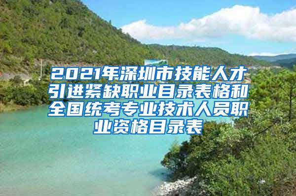 2021年深圳市技能人才引进紧缺职业目录表格和全国统考专业技术人员职业资格目录表