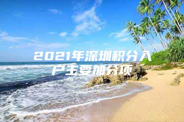 2021年深圳积分入户主要加分项