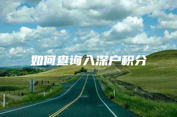 如何查询入深户积分