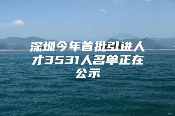 深圳今年首批引进人才3531人名单正在公示