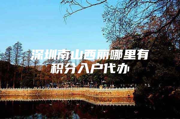 深圳南山西丽哪里有积分入户代办