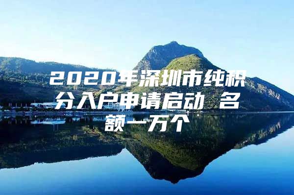 2020年深圳市纯积分入户申请启动 名额一万个