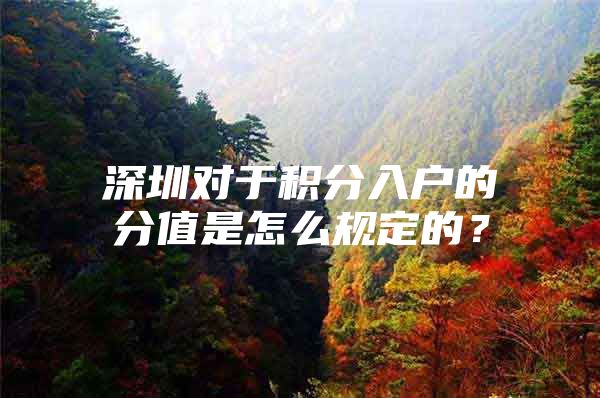 深圳对于积分入户的分值是怎么规定的？