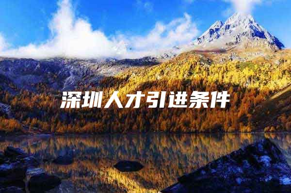 深圳人才引进条件