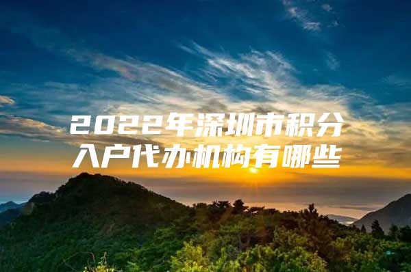 2022年深圳市积分入户代办机构有哪些