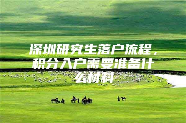 深圳研究生落户流程，积分入户需要准备什么材料