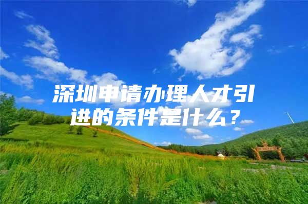 深圳申请办理人才引进的条件是什么？