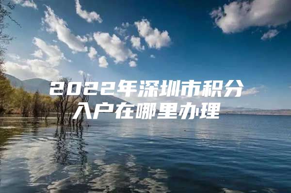 2022年深圳市积分入户在哪里办理