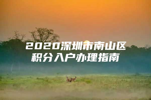 2020深圳市南山区积分入户办理指南