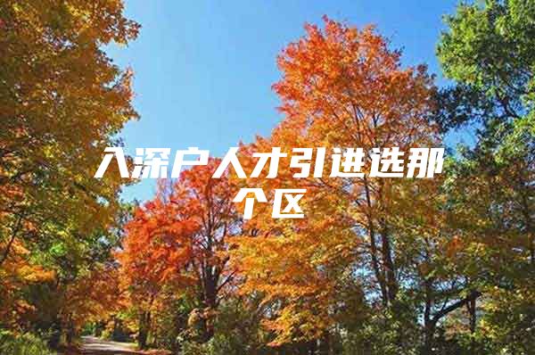 入深户人才引进选那个区