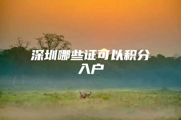 深圳哪些证可以积分入户
