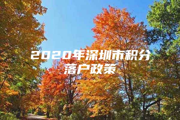 2020年深圳市积分落户政策