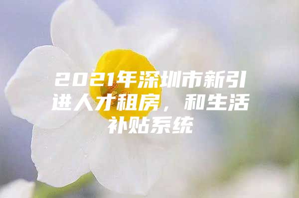 2021年深圳市新引进人才租房，和生活补贴系统