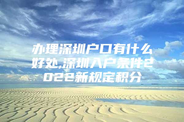办理深圳户口有什么好处,深圳入户条件2022新规定积分