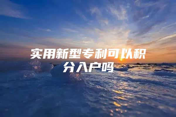 实用新型专利可以积分入户吗