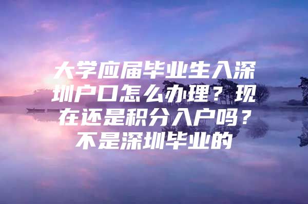大学应届毕业生入深圳户口怎么办理？现在还是积分入户吗？不是深圳毕业的