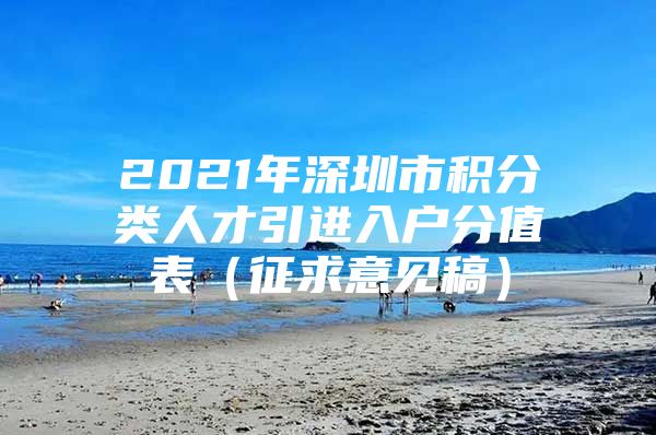 2021年深圳市积分类人才引进入户分值表（征求意见稿）