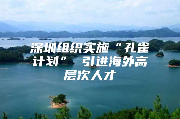 深圳组织实施“孔雀计划” 引进海外高层次人才