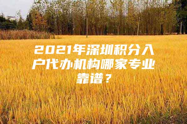 2021年深圳积分入户代办机构哪家专业靠谱？