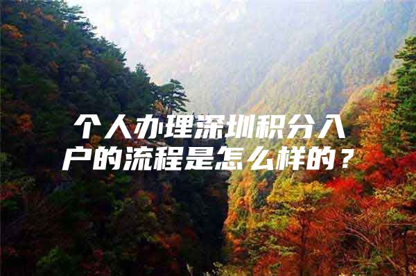 个人办理深圳积分入户的流程是怎么样的？