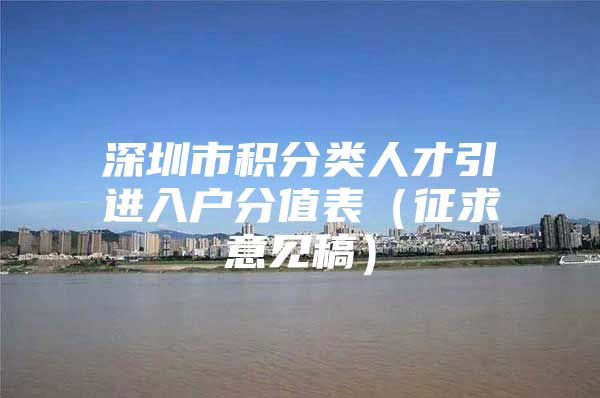 深圳市积分类人才引进入户分值表（征求意见稿）