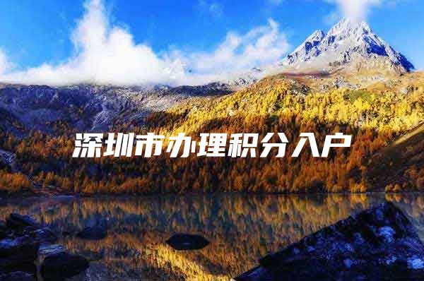 深圳市办理积分入户