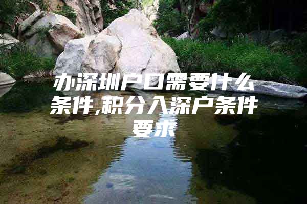 办深圳户口需要什么条件,积分入深户条件要求