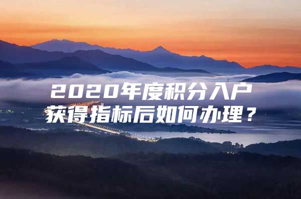2020年度积分入户获得指标后如何办理？