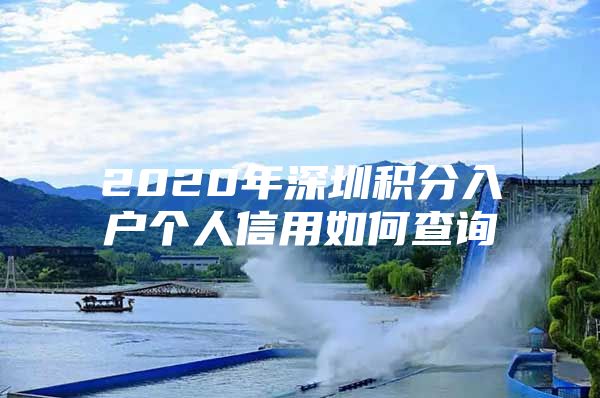 2020年深圳积分入户个人信用如何查询