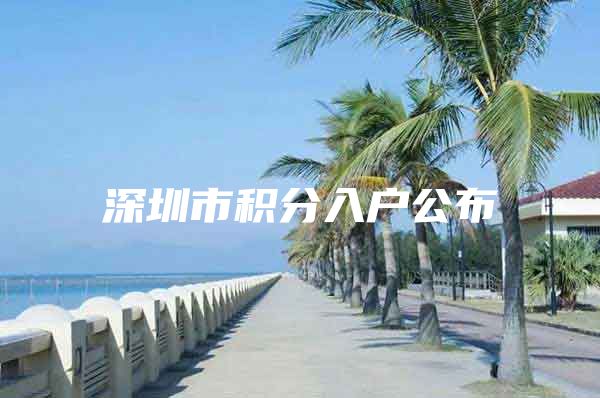 深圳市积分入户公布