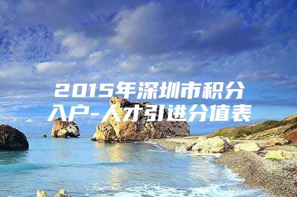 2015年深圳市积分入户-人才引进分值表