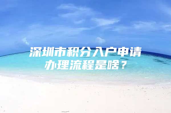 深圳市积分入户申请办理流程是啥？