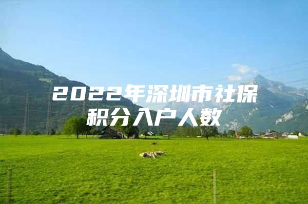 2022年深圳市社保积分入户人数