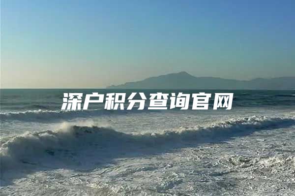 深户积分查询官网