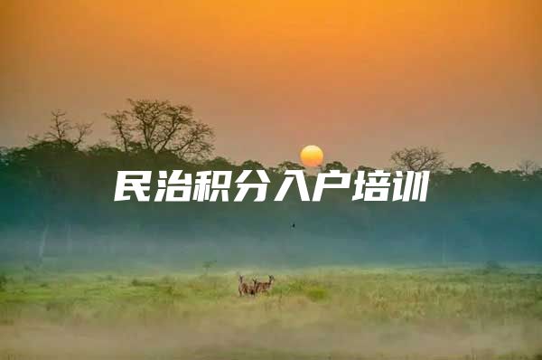 民治积分入户培训