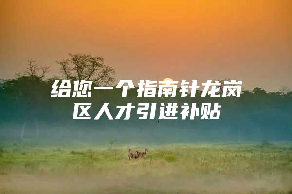 给您一个指南针龙岗区人才引进补贴
