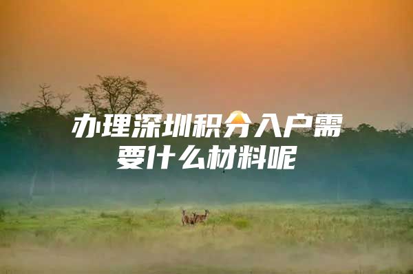 办理深圳积分入户需要什么材料呢