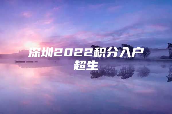 深圳2022积分入户超生