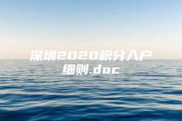深圳2020积分入户细则.doc