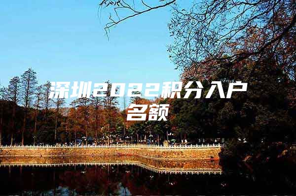 深圳2022积分入户名额