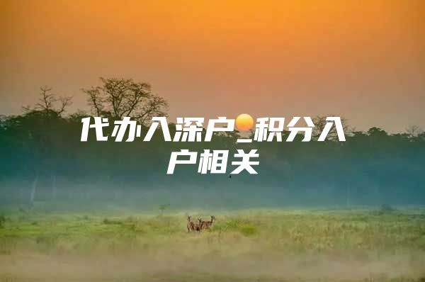 代办入深户_积分入户相关