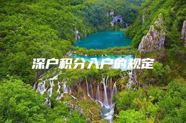 深户积分入户的规定